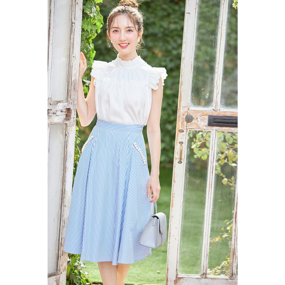トッコクローゼット tocco closet 後ろリボン付きフリル×スカラップ 