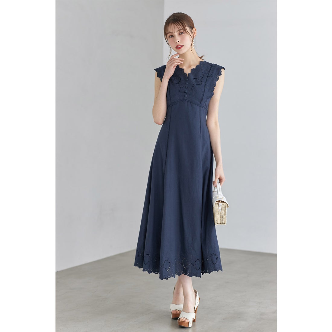 トッコクローゼット tocco closet ウエストりぼん付きコットンカット 