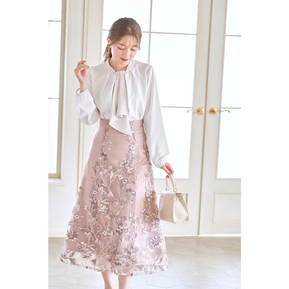トッコクローゼット tocco closet フラワーエンブロイダリーチュール