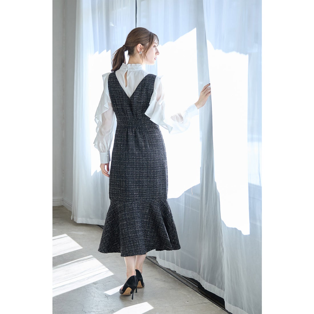 トッコクローゼット tocco closet ポケットパール付きマーメイドライン 