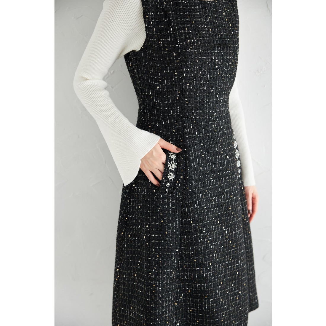 トッコクローゼット tocco closet ポケットパールビジュー付き 