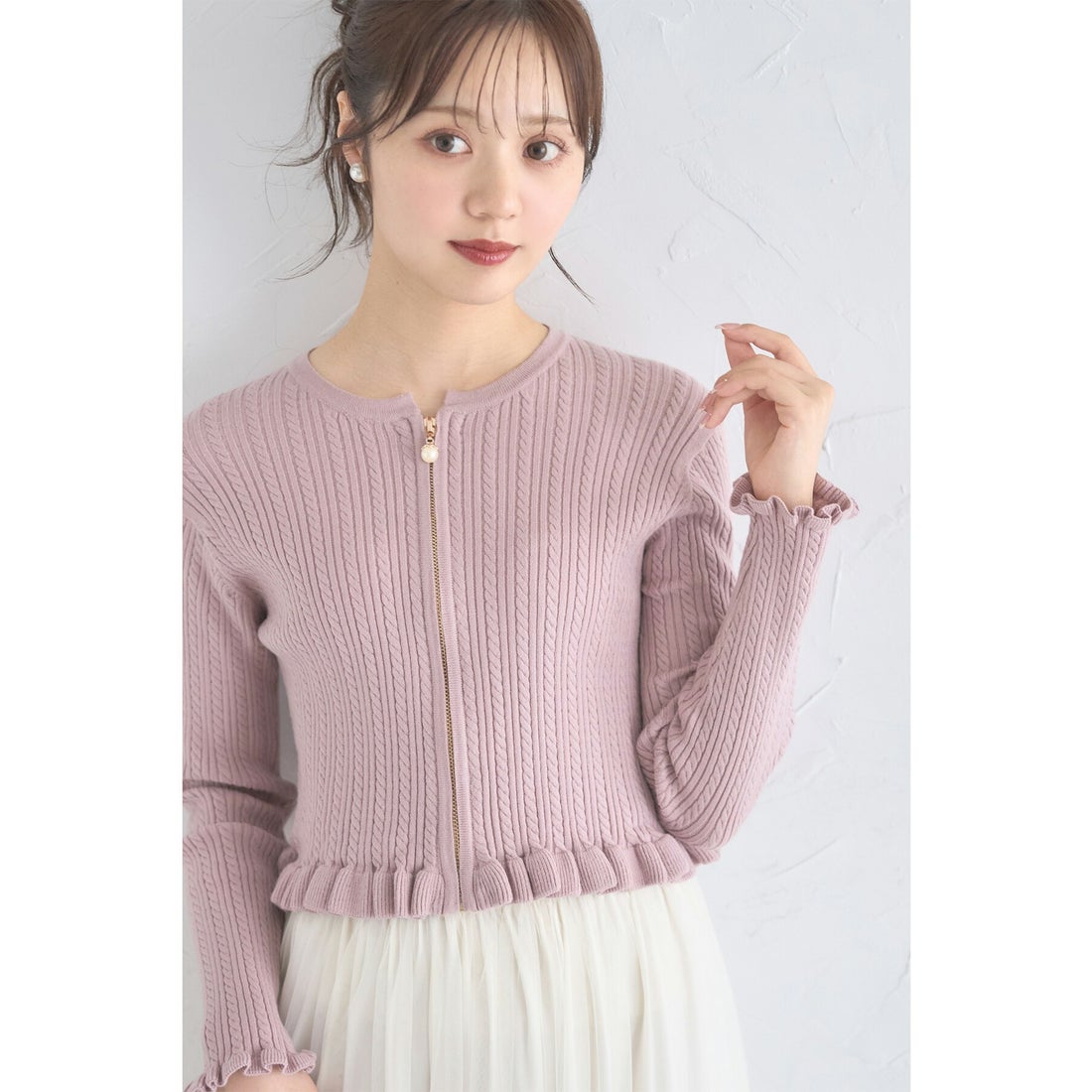トッコクローゼット tocco closet パールチャームファスナー付き 