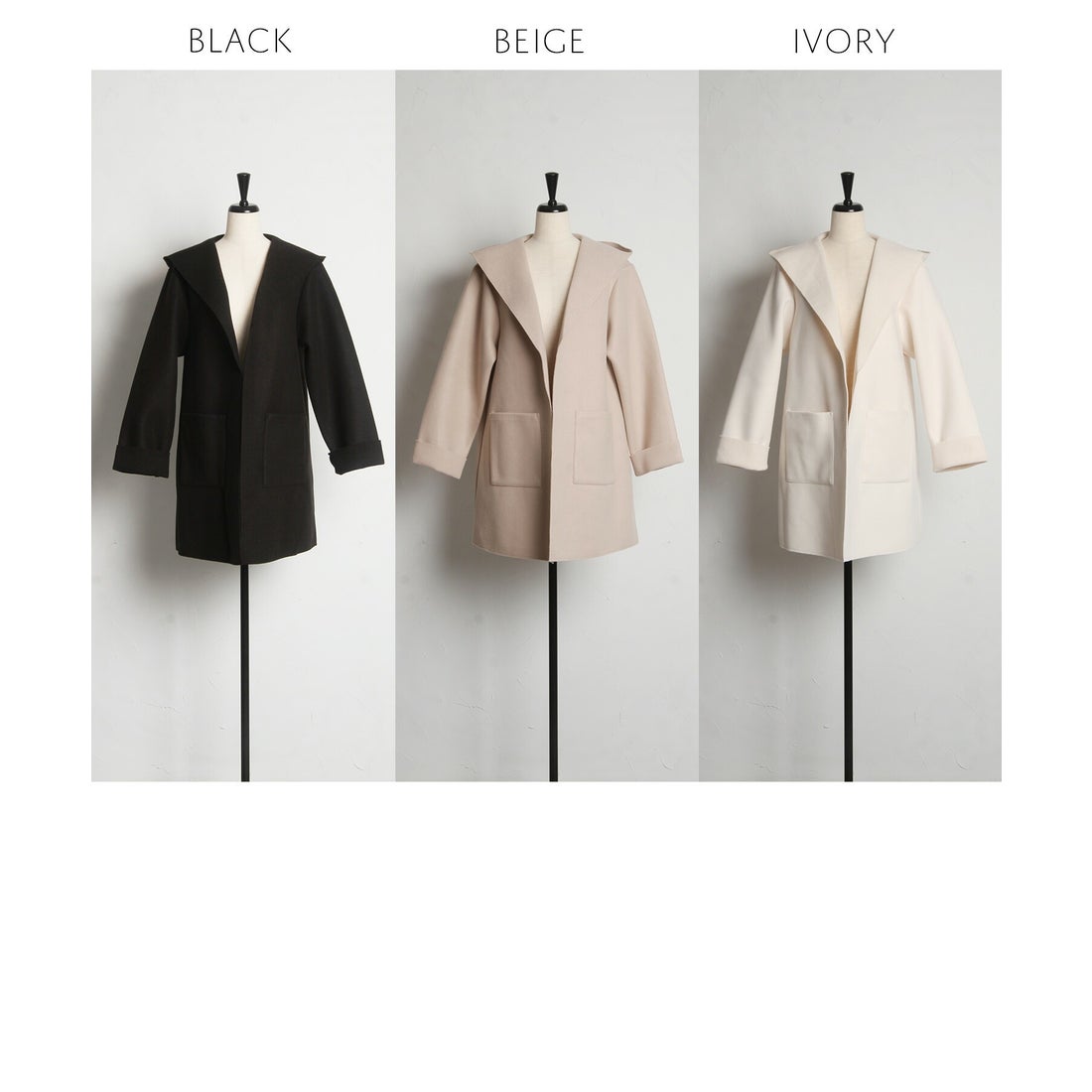 トッコクローゼット tocco closet ポケット付きダブルフェイスフード 
