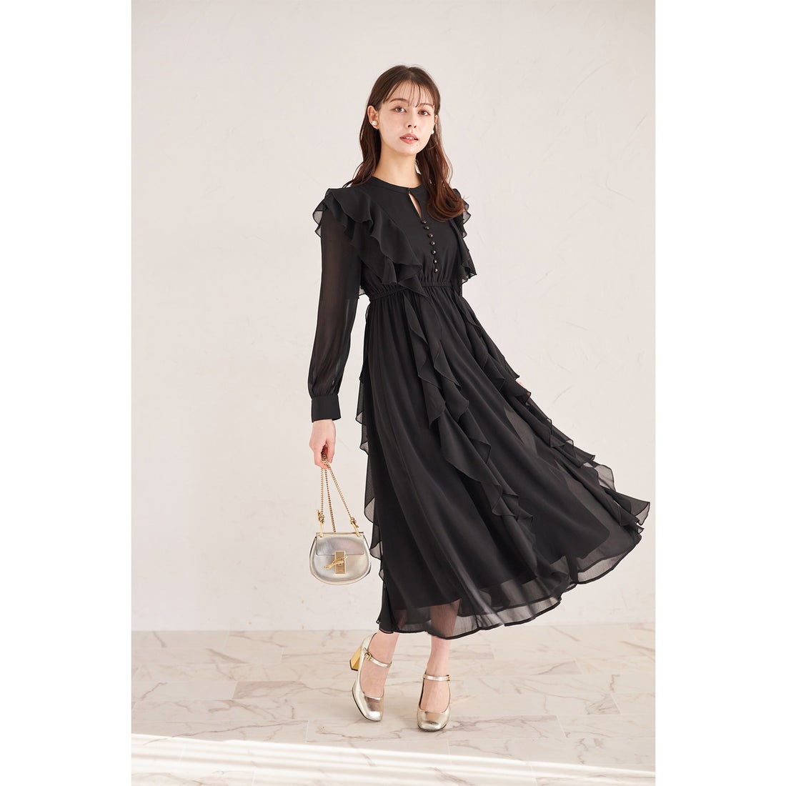 トッコクローゼット tocco closet 楊柳ラッフルフリルワンピース