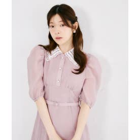 トッコクローゼット tocco closet ベルト付きレース襟シアーシャツ