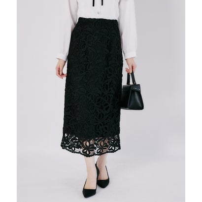 トッコクローゼット tocco closet 裾スカラップリボンレースセミタイトスカート｜詳細画像