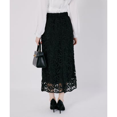 トッコクローゼット tocco closet 裾スカラップリボンレースセミタイトスカート｜詳細画像