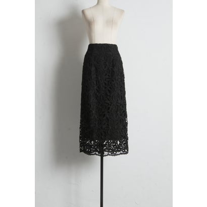 トッコクローゼット tocco closet 裾スカラップリボンレースセミタイトスカート｜詳細画像