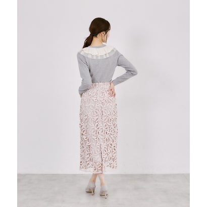 トッコクローゼット tocco closet 裾スカラップリボンレースセミタイトスカート｜詳細画像