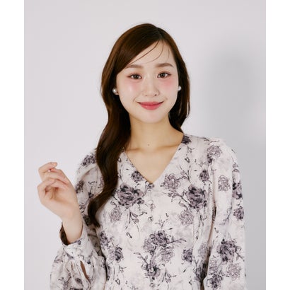 トッコクローゼット tocco closet アンティークフラワーマットサテンワンピース｜詳細画像