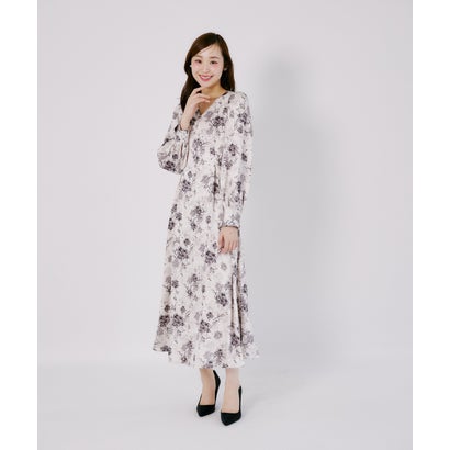 トッコクローゼット tocco closet アンティークフラワーマットサテンワンピース｜詳細画像
