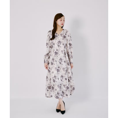 トッコクローゼット tocco closet アンティークフラワーマットサテンワンピース｜詳細画像