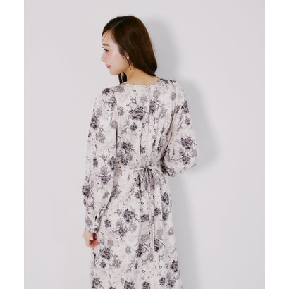トッコクローゼット tocco closet アンティークフラワーマットサテンワンピース｜詳細画像