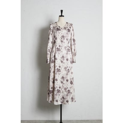トッコクローゼット tocco closet アンティークフラワーマットサテンワンピース｜詳細画像