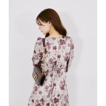 トッコクローゼット tocco closet アンティークフラワーマットサテンワンピース｜詳細画像