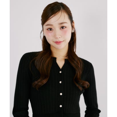 トッコクローゼット tocco closet チェックタフタドッキングリブニットワンピース｜詳細画像