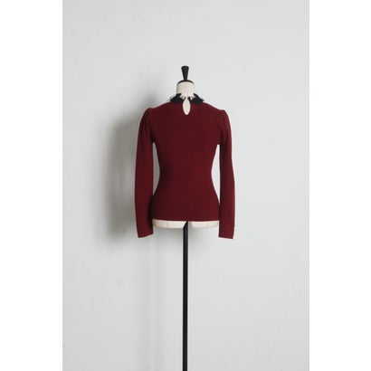 トッコクローゼット tocco closet 2WAYリボンレース襟付きリブニットプルオーバー｜詳細画像