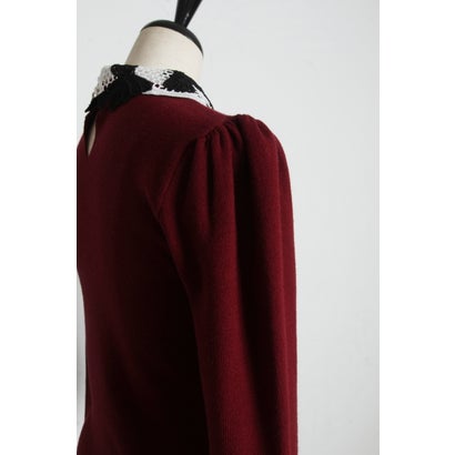 トッコクローゼット tocco closet 2WAYリボンレース襟付きリブニットプルオーバー｜詳細画像