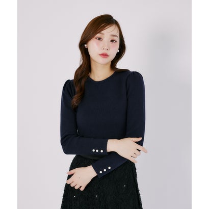 トッコクローゼット tocco closet 2WAYリボンレース襟付きリブニットプルオーバー｜詳細画像