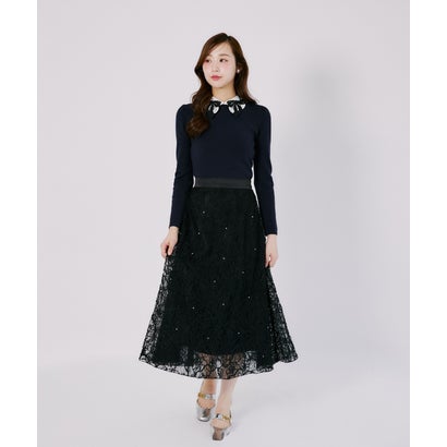 トッコクローゼット tocco closet 2WAYリボンレース襟付きリブニットプルオーバー｜詳細画像