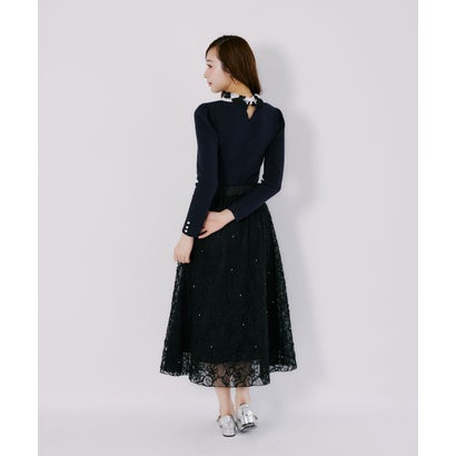 トッコクローゼット tocco closet 2WAYリボンレース襟付きリブニットプルオーバー｜詳細画像