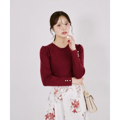トッコクローゼット tocco closet 2WAYリボンレース襟付きリブニットプルオーバー｜詳細画像