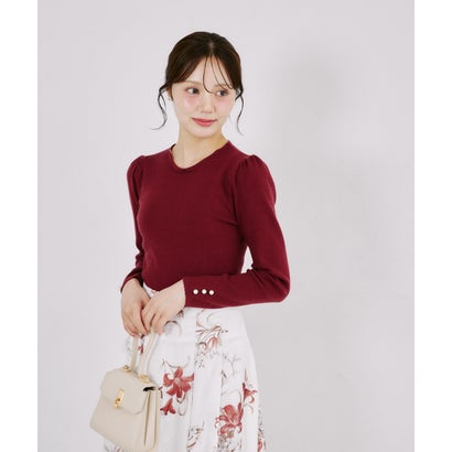 トッコクローゼット tocco closet 2WAYリボンレース襟付きリブニットプルオーバー｜詳細画像