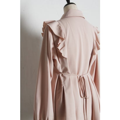 トッコクローゼット tocco closet ベロアリボン付きフラワービジュー釦タックチュニックブラウス｜詳細画像