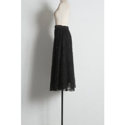 トッコクローゼット tocco closet パール装飾フェザーレースフレアスカート｜詳細画像