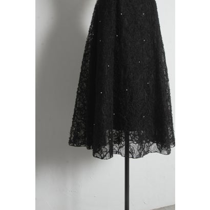 トッコクローゼット tocco closet パール装飾フェザーレースフレアスカート｜詳細画像