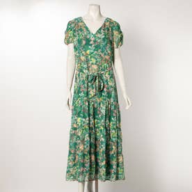 Morven Tiered Dress （Green/Multi）