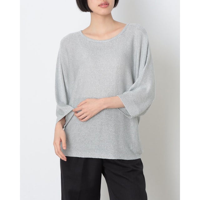 Cristine Batwing Metalic Pullover （Silver）