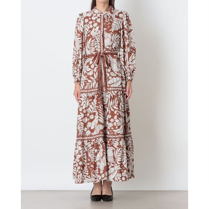 Coralie Tan Print Midi Dress （Tan）｜詳細画像