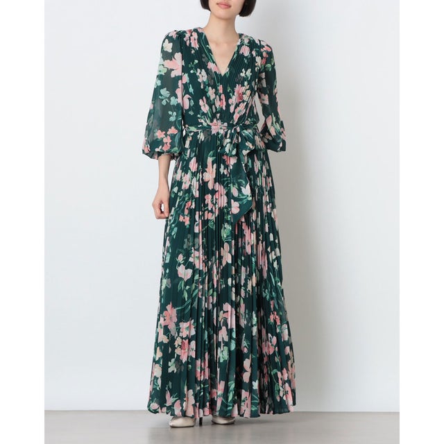 Rosa Floral Maxi Dress （Teal）