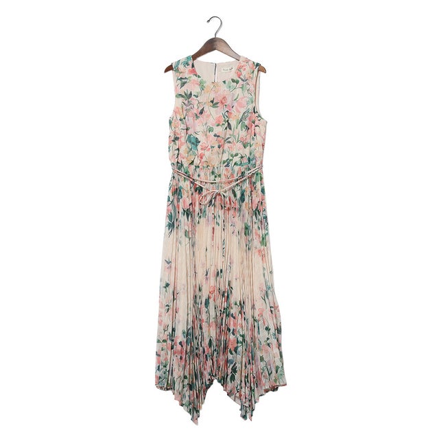 Georgiana Print Midi Dress （Pale Pink）