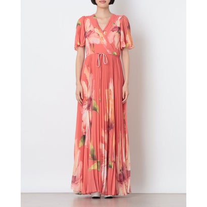 Abigail Pleated Print Dress （Orange）｜詳細画像