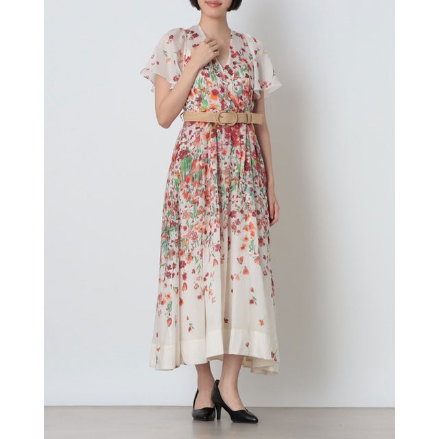Lovette Cream Floral Dress （Cream）