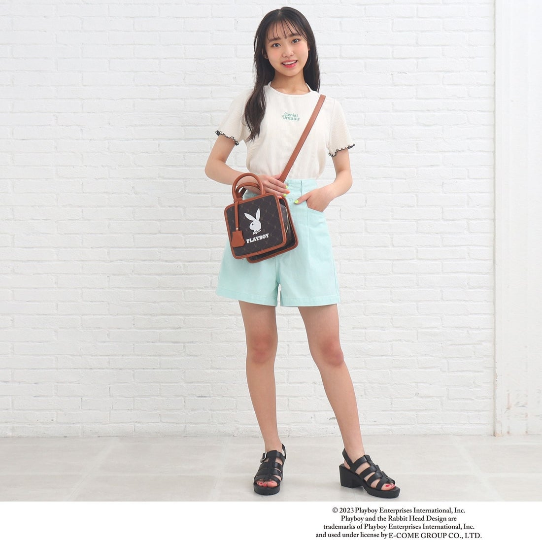 ピンク ラテ PINK-latte 【PLAY BOY】モノグラムスクエアショルダー 
