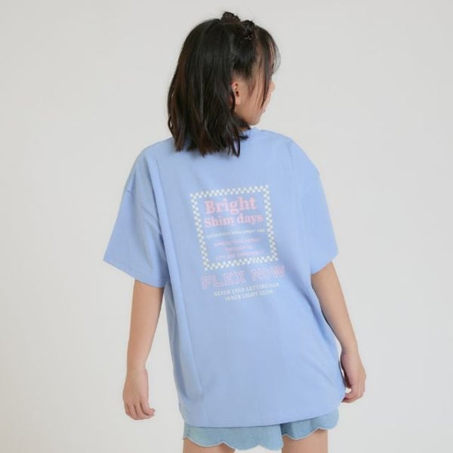【別注】チェッカーボックスTシャツ （サックス）