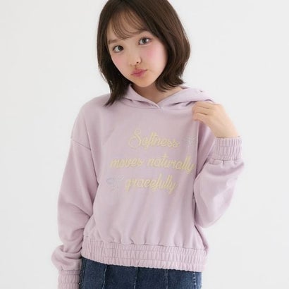 ピンク ラテ PINK-latte 【別注】ラメ裏毛ギャザーパーカー （チャコール）｜詳細画像