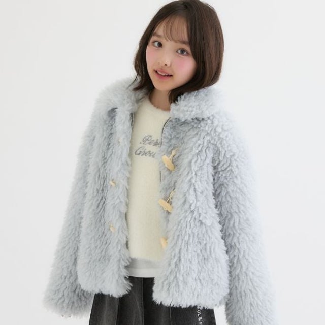 ファーダッフルコート （サックス）