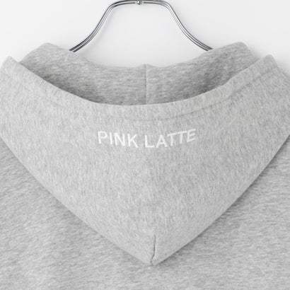 ピンク ラテ PINK-latte ベロアアップリケルーズジップパーカー （ライト ピンク）｜詳細画像
