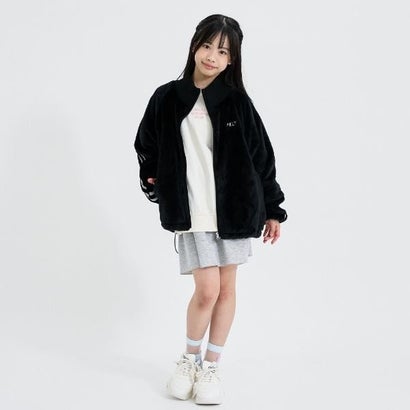 フェイクファーリブハイネックブルゾン （アイボリー）｜詳細画像