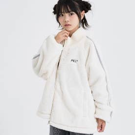 フェイクファーリブハイネックブルゾン （アイボリー）
