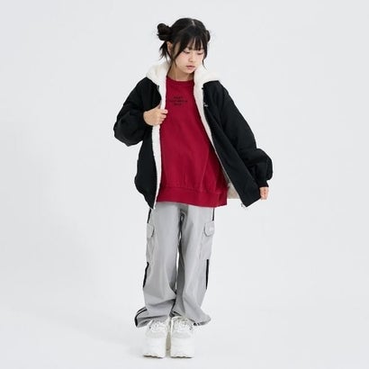 リバーブルフードつきフェイクファーブルゾン （アイボリー）｜詳細画像