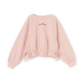 裾フリルリボンラインストーントレーナー （ピンク）