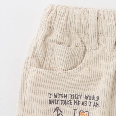 レタリング刺繍コーデュロイショートパンツ （チャコール）｜詳細画像