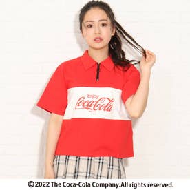 【コカ・コーラ/ファンタ/スプライト】コラボ ハーフZIP Tシャツ (レッド)