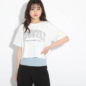 【セットアイテム】ショートロゴTシャツ+リブタンクトップセット (オフホワイト)