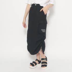 ミドル丈カーゴデザインスカート （ブラック(019)）